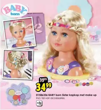 ToyChamp BABY born Sister kapkop met make up aanbieding