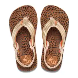 Wehkamp Reef Kids Ahi Wild teenslippers met hielbandje bruin/goud aanbieding