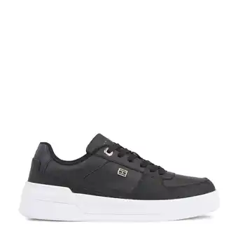 Wehkamp Tommy Hilfiger leren sneakers zwart aanbieding