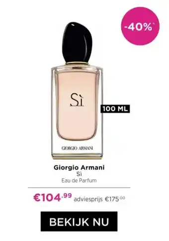 ICI Paris XL Giorgio Armani Si 100ml aanbieding