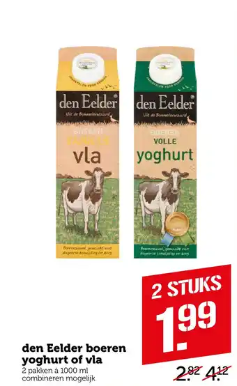 Coop den Eelder boeren yoghurt of vla 100ml aanbieding