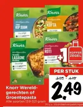 Vomar Voordeelmarkt Knorr Wereld- gerechten of Groentepasta aanbieding