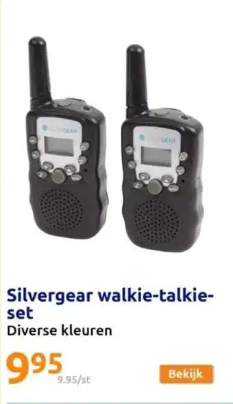 Action Silvergear walkie talkie set aanbieding