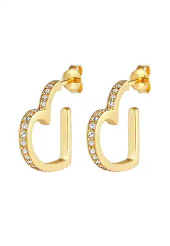 Douglas Elli PREMIUM Dames Creoles Heart Love Trend met Kristallen in 925 Sterling Zilver aanbieding