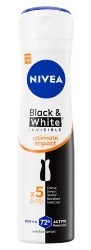 De Online Drogist Nivea Black & White Invisible Ultimate Impact Deodorant Spray aanbieding