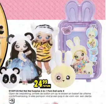 ToyChamp Na! Na! Na! Surprise 2-in-1 Pom Doll Serie 4 aanbieding