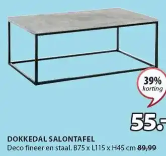Jysk DOKKEDAL SALONTAFEL aanbieding