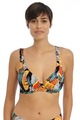 Wehkamp Freya niet-voorgevormde beugel bikinitop Samba Nights zwart/geel/oranje aanbieding