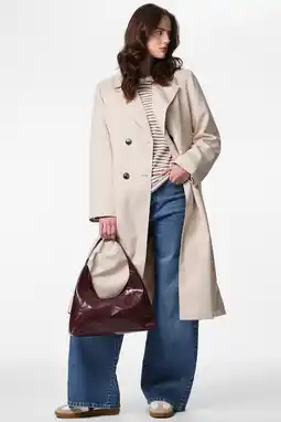 Wehkamp PIECES trenchcoat jas met ceintuur beige aanbieding