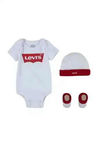 Wehkamp Levi's Kids giftset Classic Batwing met romper wit/rood aanbieding