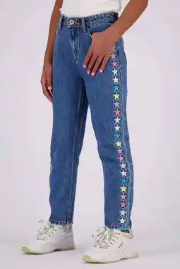 Wehkamp Vingino straight fit jeans met sterren mid blue wash aanbieding