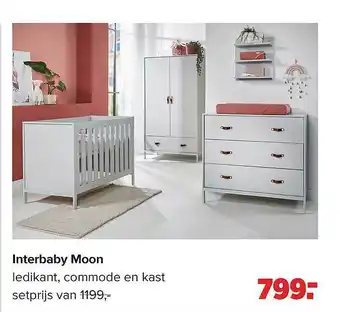 Baby-Dump Interbaby Moon Ledikant, Commode En Kast aanbieding