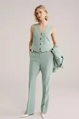 Wehkamp WE Fashion flared pantalon mintgroen aanbieding