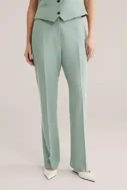 Wehkamp WE Fashion flared pantalon mintgroen aanbieding