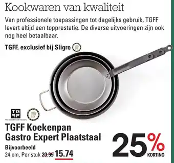 Sligro TGFF Koekenpan Gastro Expert Plaatstaal aanbieding