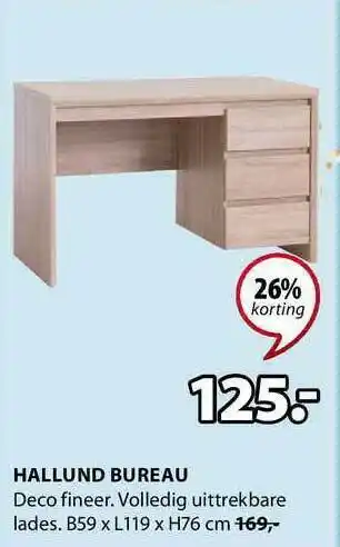 Jysk Hallund Bureau aanbieding