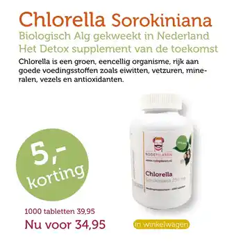 De Rode Pilaren Chlorella Sorokiniana 1000 tabletten aanbieding