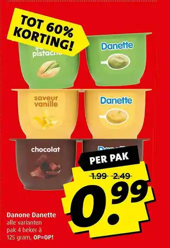 Boni Danone Danette Tot 60% Korting aanbieding