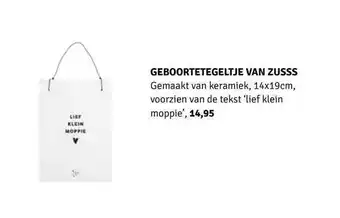 Nijhof Geboortetetgeltje Van Zusss aanbieding