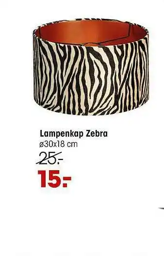 Kwantum Lampenkap Zebra ø30x18 Cm aanbieding