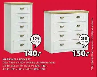 Jysk Markskel Ladekast 25% - 30% Korting aanbieding