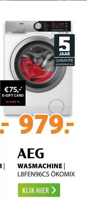 Expert AEG Wasmachine | L8FEN96CS Ökomix aanbieding