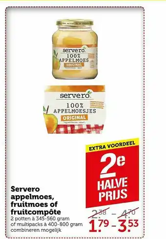 Coop Servero Appelmoes, Fruitmoes Of Fruitcompôte aanbieding