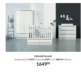 Babypark Kidsmill Accent Babybed 60x120 | Commode | Kast aanbieding