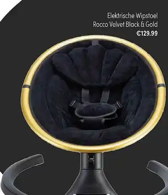 Baby & Tiener Elektrische Wipstoel Rocco Velvet Black & Gold aanbieding