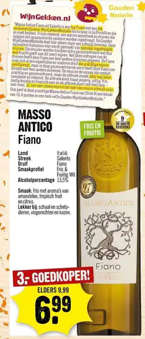 Dirck 3 Masso Antico Fiano aanbieding