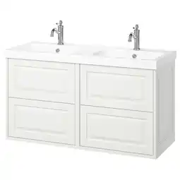 IKEA TÄnnforsen / orrsjÖn Wastafelkast/wastafel/kranen, wit, 122x49x74 cm aanbieding