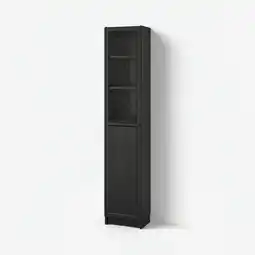 IKEA Billy / oxberg Boekenkast paneel-/vitrinedeur, zwart eikenpatroon, 40x30x202 cm aanbieding