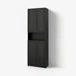 IKEA Billy / oxberg Boekenkast met deuren, zwart eikenpatroon, 80x41x237 cm aanbieding
