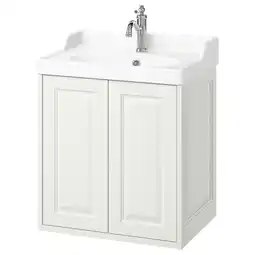 IKEA TÄnnforsen / rutsjÖn Wastafelkast m deuren/wastfl/kraan, wit, 62x49x74 cm aanbieding