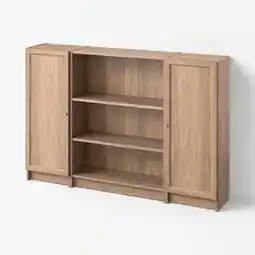 IKEA Billy / oxberg Boekenkast combinatie met deuren, eikenpatroon, 160x106 cm aanbieding