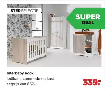 Baby-Dump Interbaby Rock Ledikant, Commode En Kast aanbieding