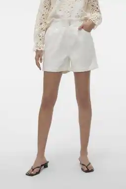 Wehkamp VERO MODA high waist loose fit short VMLYRA ecru aanbieding