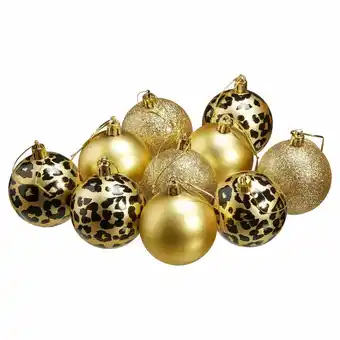 Kwantum Kerstbal Animal Goud 10 Stuks aanbieding