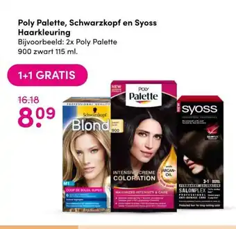 DA Poly Palette, Schwarzkopf en Syoss Haarkleuring aanbieding