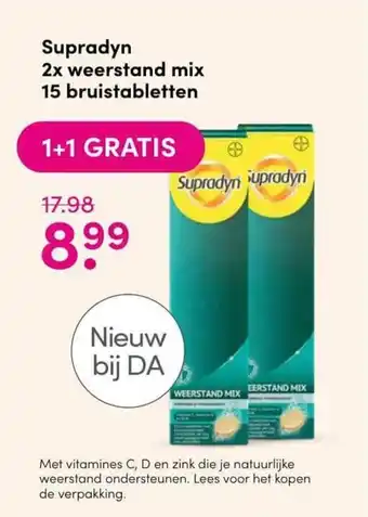 DA Supradyn 2x weerstand mix 15 bruistabletten aanbieding