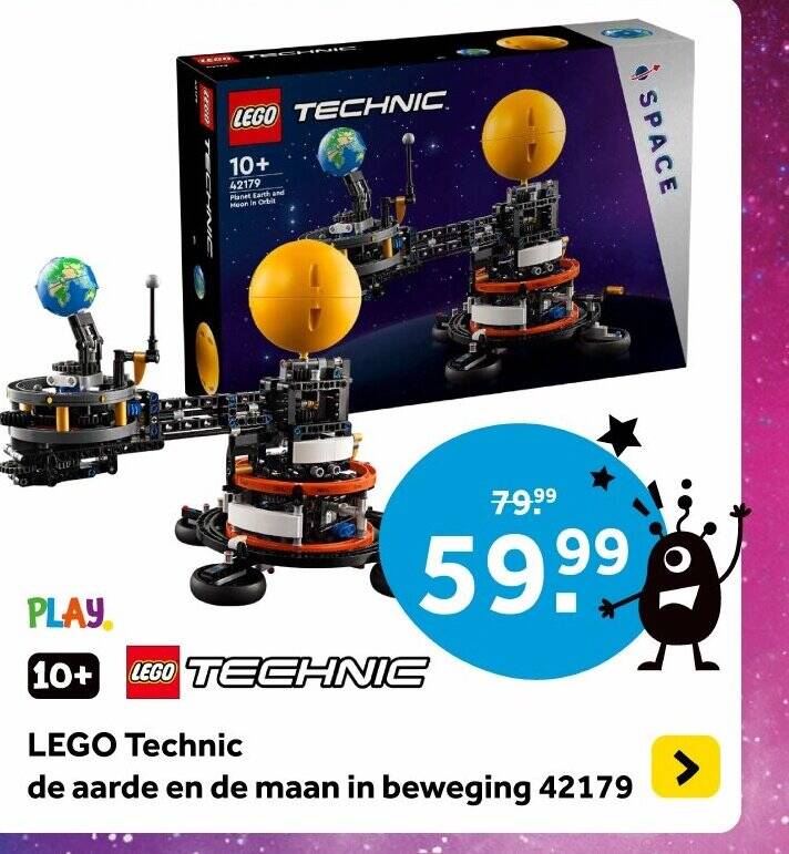 LEGO Technic de aarde en de maan in beweging 42179 aanbieding bij Intertoys