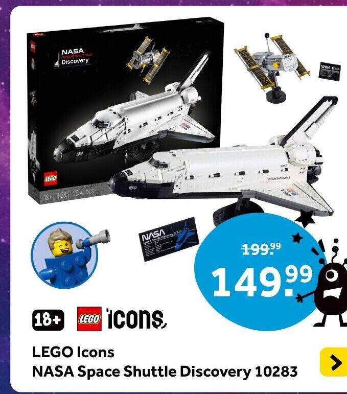 LEGO Icons NASA Space Shuttle Discovery 10283 aanbieding bij Intertoys