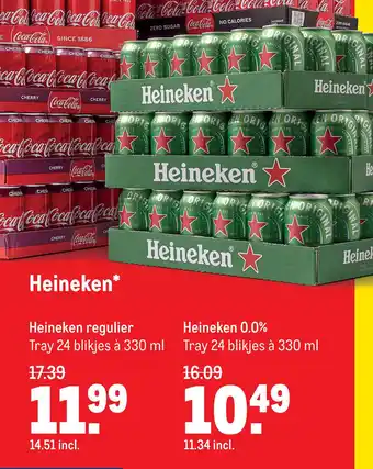 Makro Heineken tray 24 blikjes a 330ml aanbieding