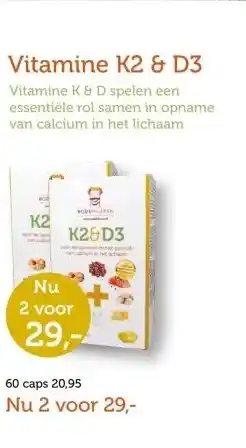 De Rode Pilaren Vitamine K2 & D3 aanbieding