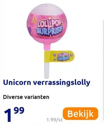 Action Unicorn verrassingslolly aanbieding