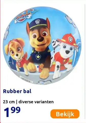 Action Rubber bal aanbieding