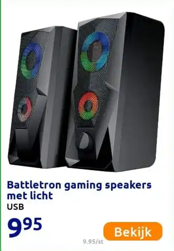 Action Battletron gaming speakers met licht aanbieding