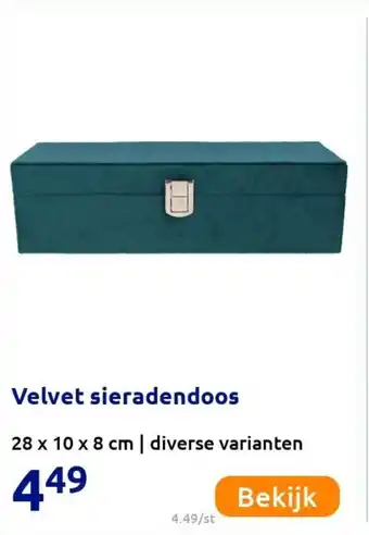 Action Velvet sieradendoos aanbieding