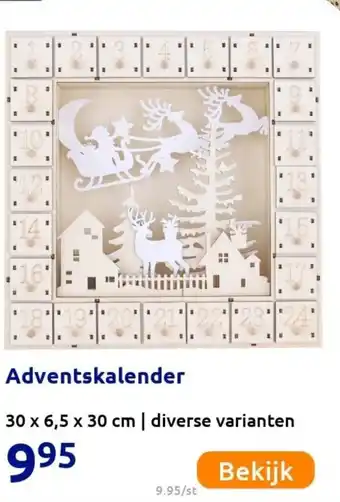 Action Adventskalender 30 x 6,5 x 30cm aanbieding