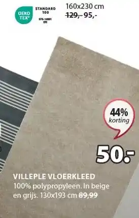 Jysk VILLEPLE VLOERKLEED aanbieding